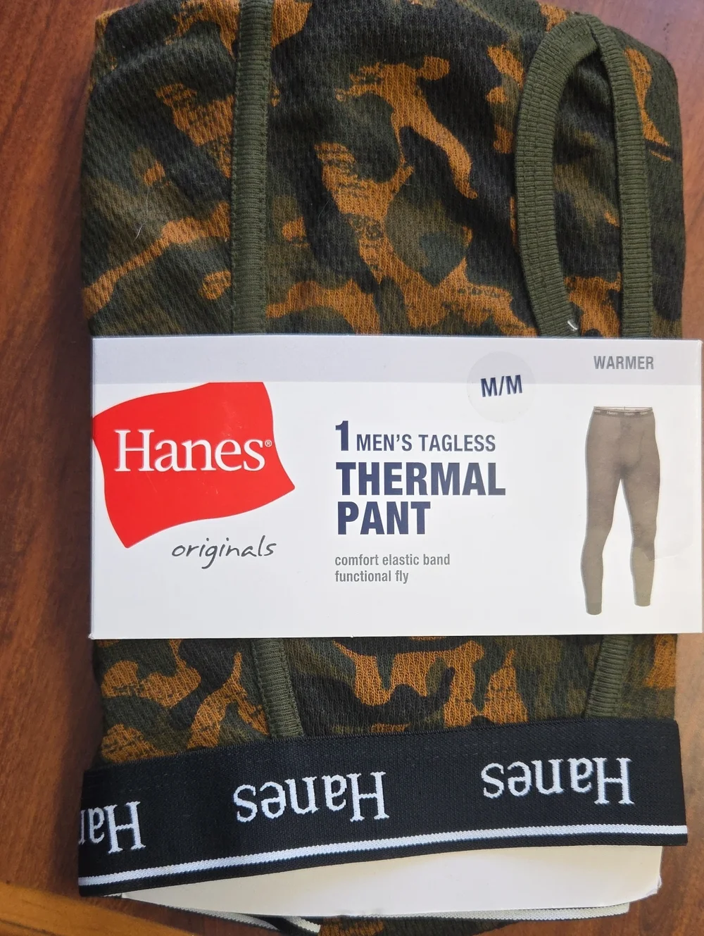 Hanes Men's Thermal Pant - Olive Green & Brown Camo
